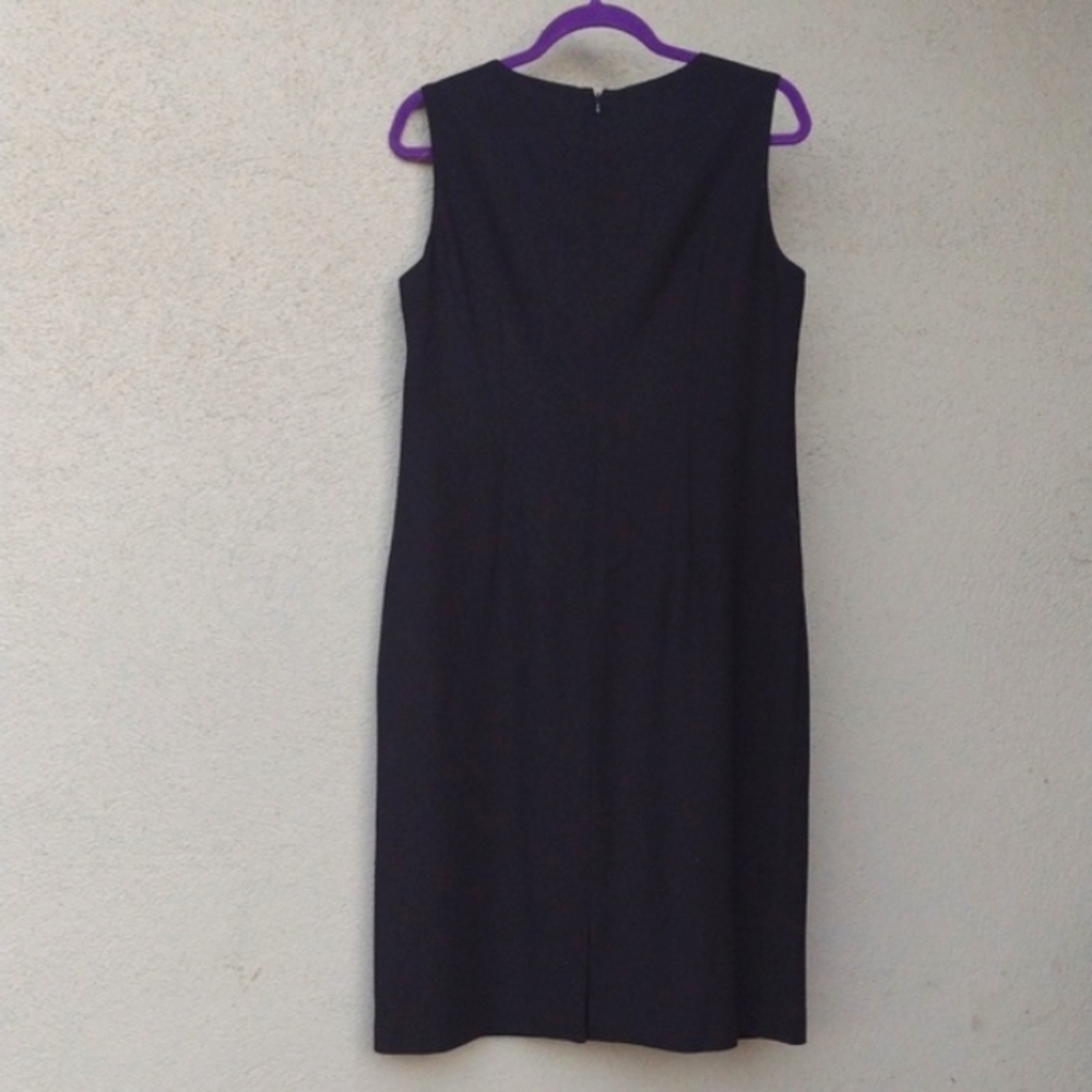 DKNY Black Wool Midi Sheath Dress 12 - Picture 2 of 8